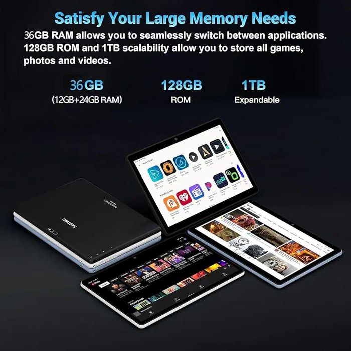 Tаблет FASTWD 10-инчов Android 14 36gb RAM 128GB ROM...