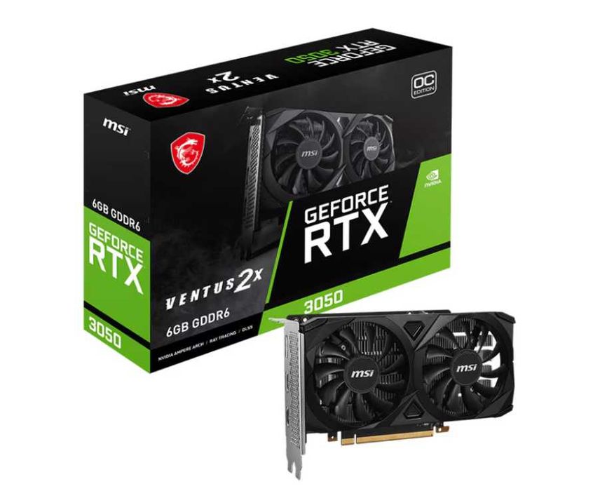 Placa video MSI GeForce RTX 3050 VENTUS 2X E 6G OC, GDDR6, 96-bit, Negru