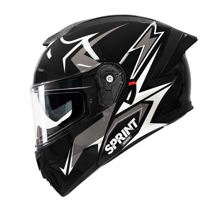 Casca Moto/Scuter Flip-Up, Viziera Dubla, Modulabila, Negru Fulger
