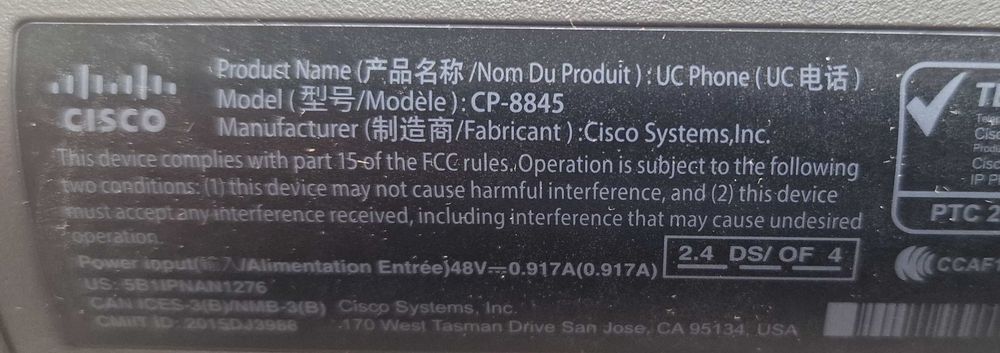 IP-телефон Cisco CP-8845