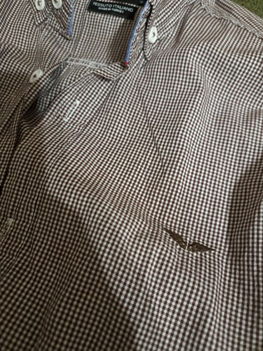 Риза мъжка в кафяво