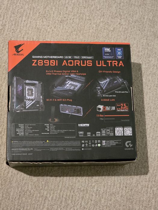 GIGABYTE Z8901 AORUS ultra, LGA1851, DDR5, bt, Wi-Fi, Mini-itx
