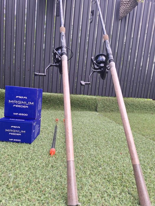 SET 2 Lansete Aventador Distance FEEDER 3.60m 180g + 2 Mulinete FL Mag