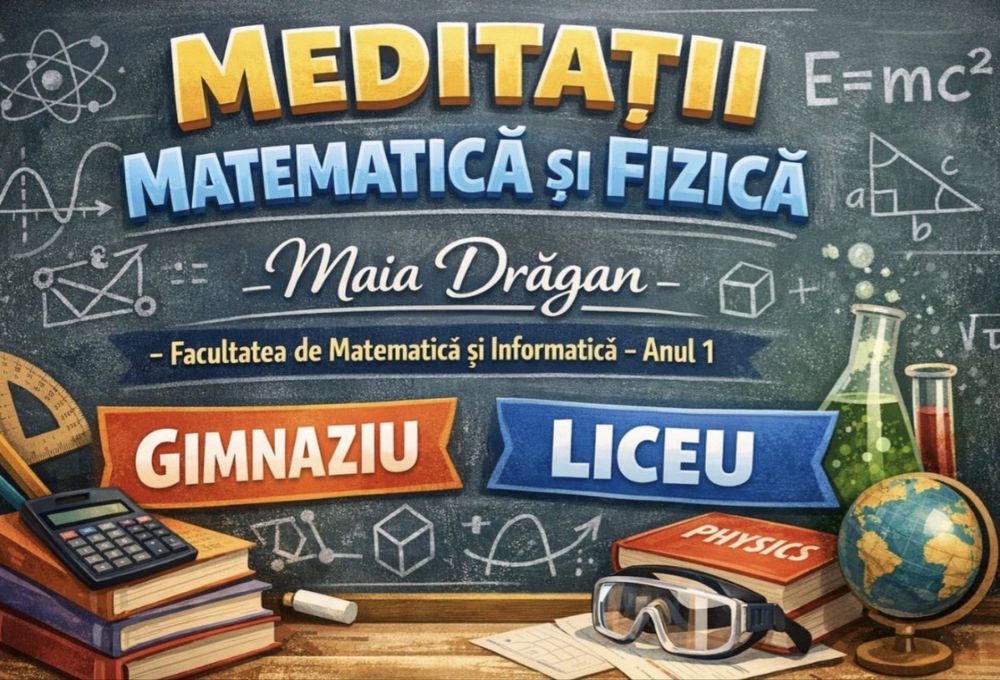 Meditatii MATEMATICA si FIZICA. gimnaziu+ liceu