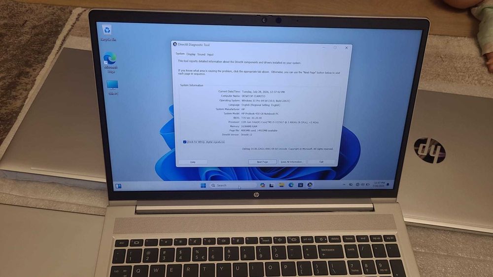 Laptop HP ProBook 450 G8 – Intel i5-1135G7 , 16 gb ram , carcasa full metal