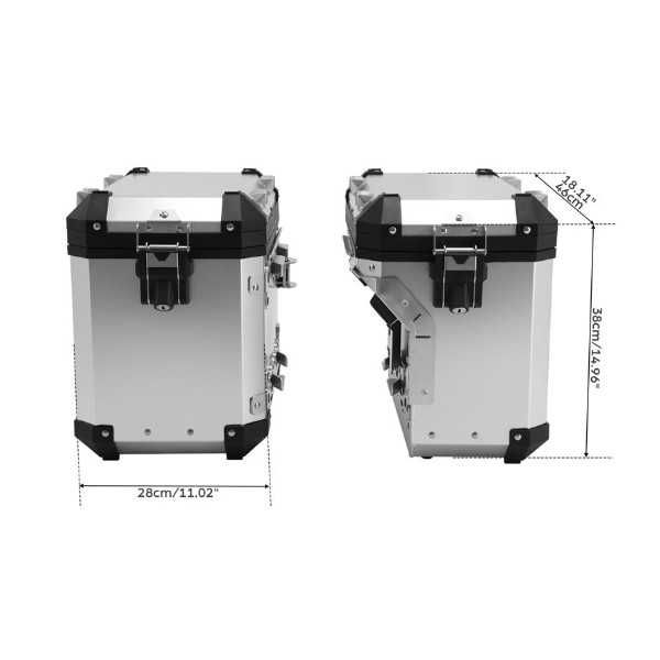 SET Cutii Genti Laterale Sidecase Aluminiu 48L pentru BMW GS R1200 R1250 F850 F900 A273
