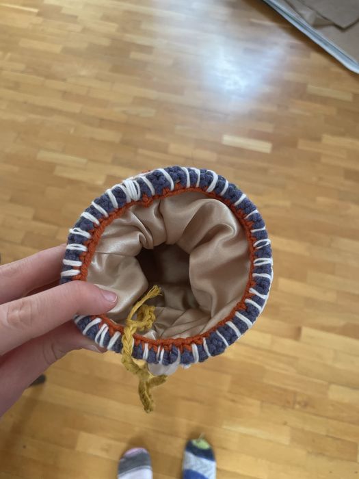 Ръчно плетена торбичка за катерене