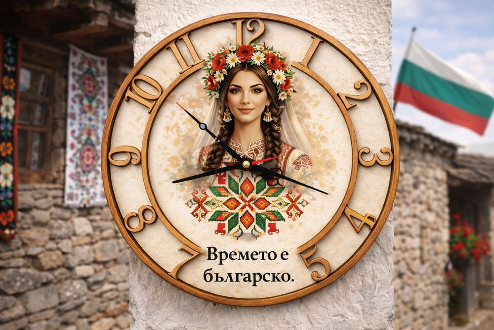 Стъклен персонализиран часовник, 8ми март, ден на жената, подарък жена