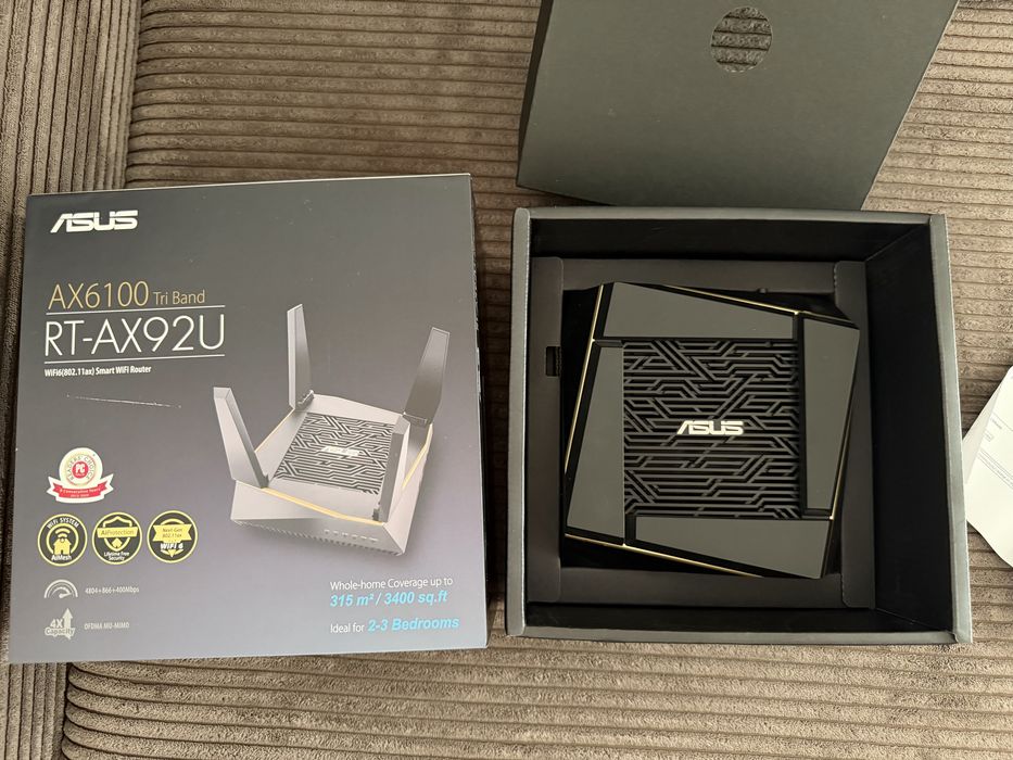 Router Wireless Gigabit ASUS RT-AX92U AX6100, Tri-Band