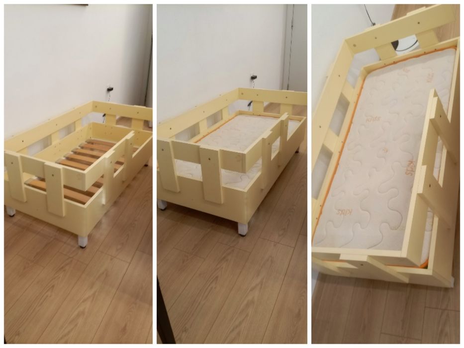 Детско легло с матрак в стил Монтесори, с матрак