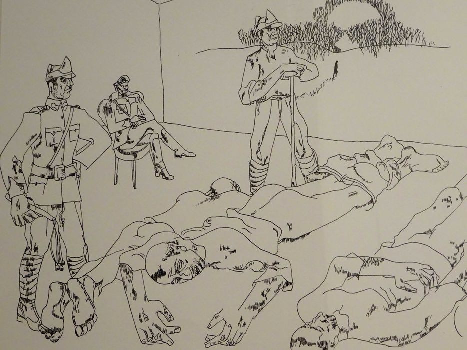 Tablou Constantin Piliuta - Militarie - Lucrare in tus