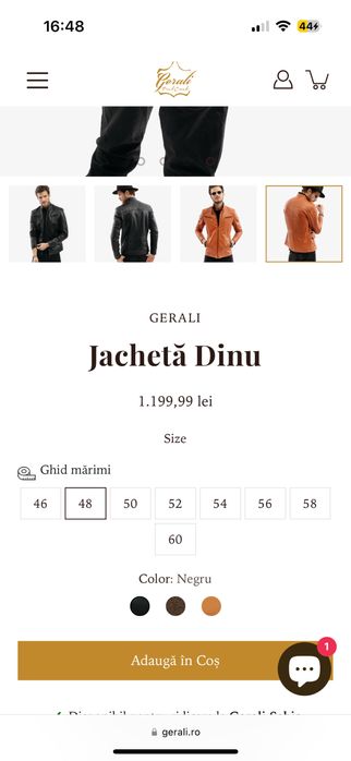 Geaca de piele Gerali - jaketa model Dinu