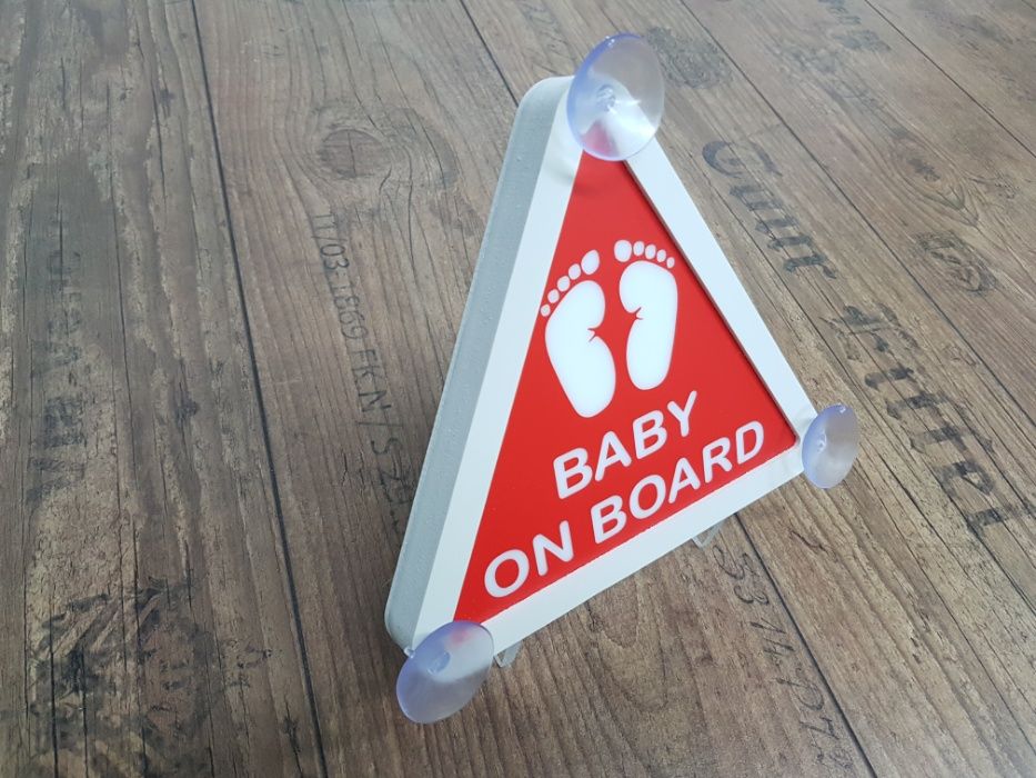 Светеща 3Д Табела BABY ON BOARD 12 волта