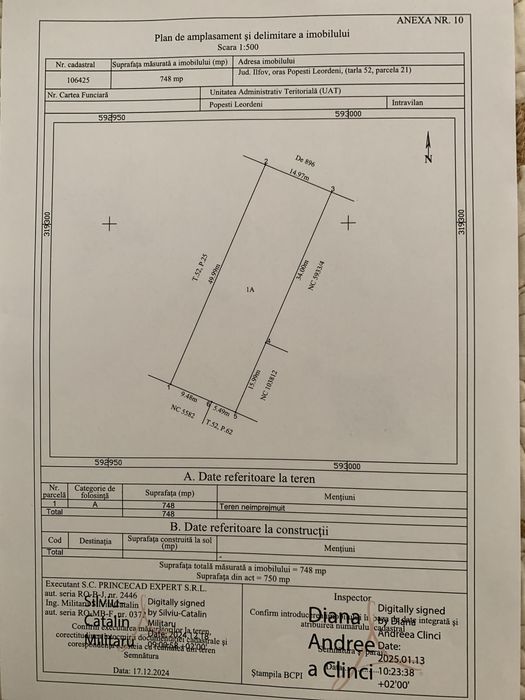 Teren Intravilan 748 mp Popesti Leordeni