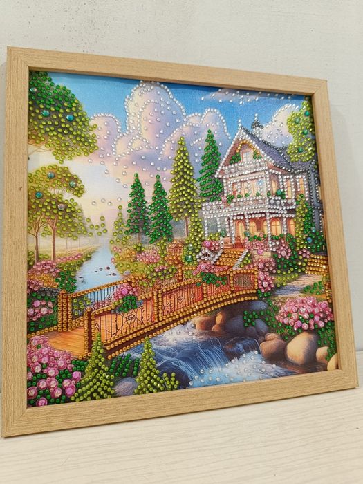 Диамантен гоблен 25 х 25 см готов изработен в рамка