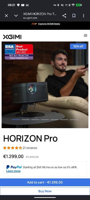 XGIMI Horizon Pro 4K (XK03H) + stativ XGIMI X-Floor original + 8m HDMI 2.1