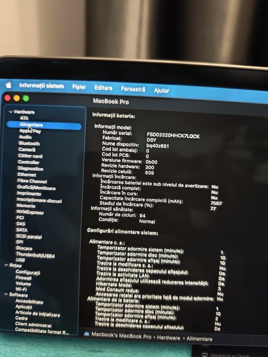 Laptop Apple Macbook Pro i7 16inch 32gb RAM,  2019