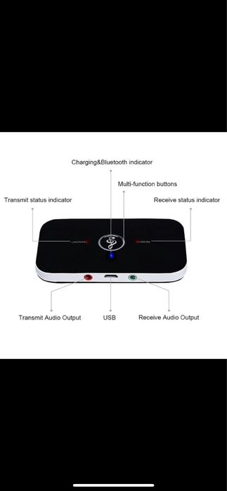 adaptor bluetooth transmitator receptor receiver audio 2 in 1