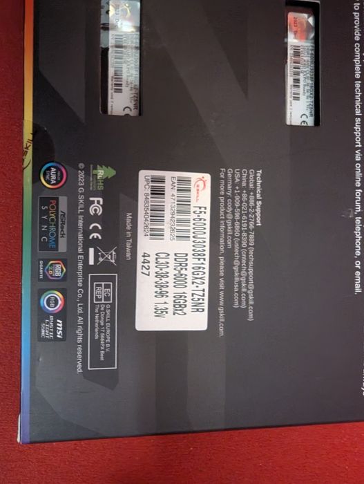 32GB (2x16GB) DDR5 RAM: G.Skill Trident Z5 Neo RGB, DDR5-6000 CL30 AMD EXPO и Intel XMP