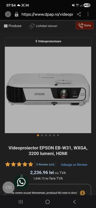 Vand videoproiector Epson