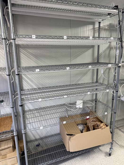 Метален рафт - 120 x 45 x 189 см - 90 кг - 4 колелца - Royal Catering