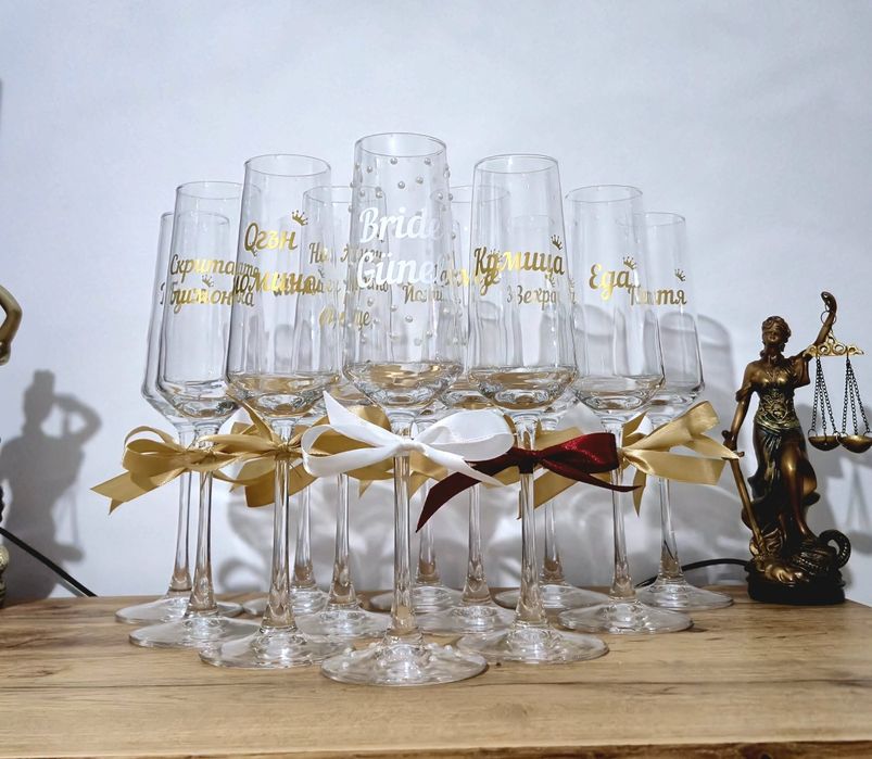 Стъклени чаши за моминско парти 5 бр.