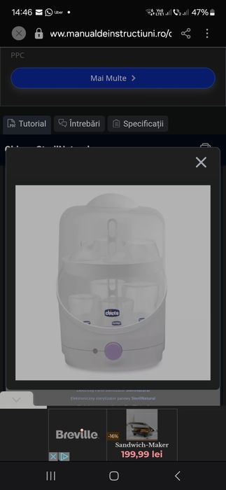 Sterilizator Chicco + suport biberoane