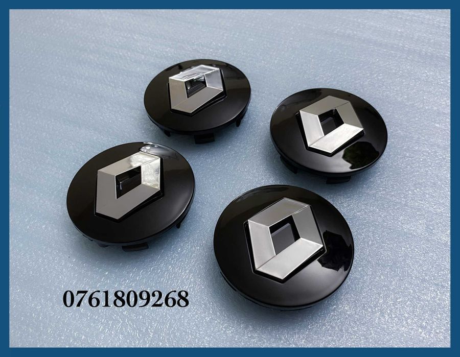 Set 4 capace negru 57mm jante aliaj Renault