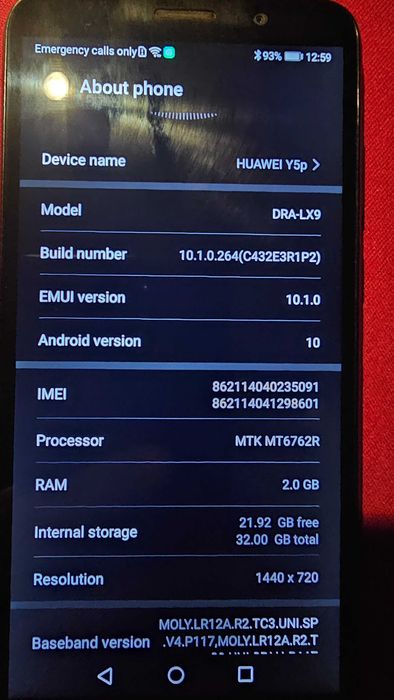 Продавам телефон HUAWEI Y5P