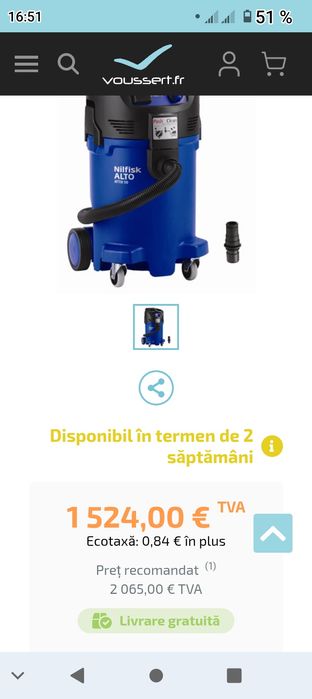 Vând aspirator profesional nilfisk