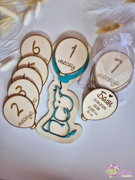 Дървени месечинки за бебе