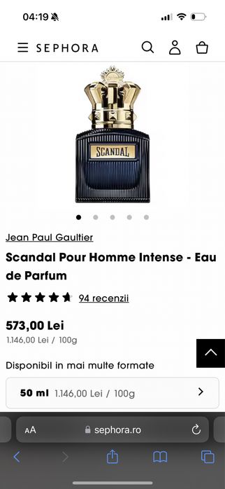 JEAN PAUL GAULTIER Scandal Intense 50ml, nou, sigilat, 100% original