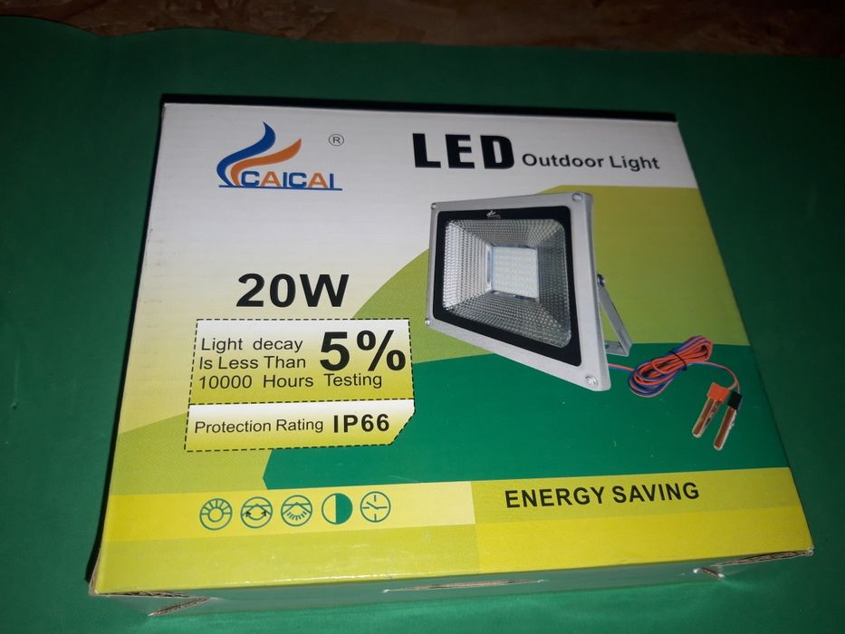 Proiector led 12v / 20w lumina alba camping, pescuit rezistent la apa!