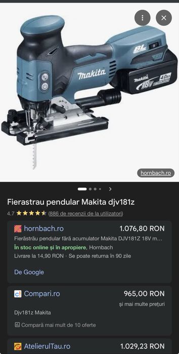 Fierastrau pendular Makita DJV181Z Brushless 18V Nou