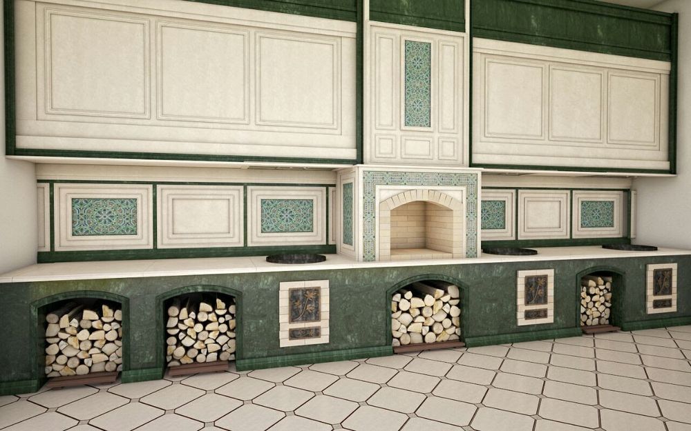 Летняя кухни в национальном стиле строительство и облицовка