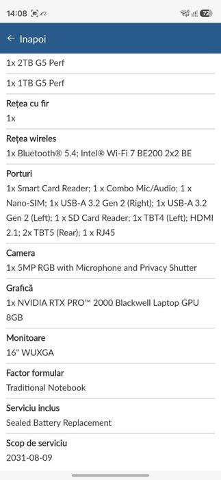 NOU 50% REDUS Laptop Bussiness Lonovo ThinkPad P16 Gen 3 - Type 21RQ