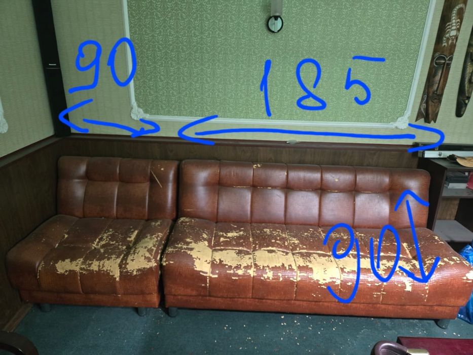 продам диван с креслом кож.зам