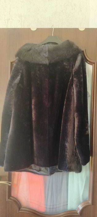 Шуба комбинированная норка/мутон