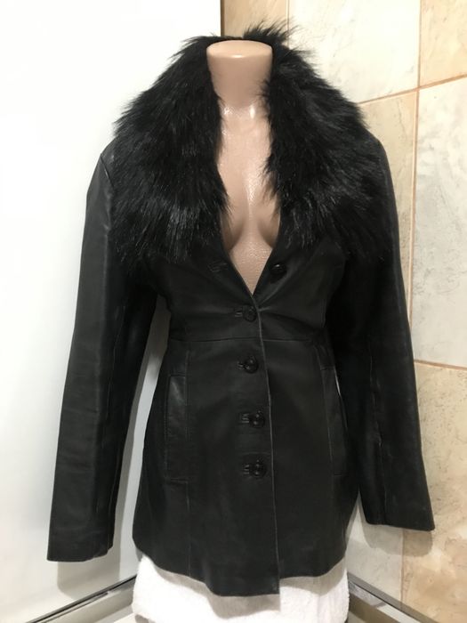 Geaca Piele Naturală CORTY BENNETT cu guler din blana naturala