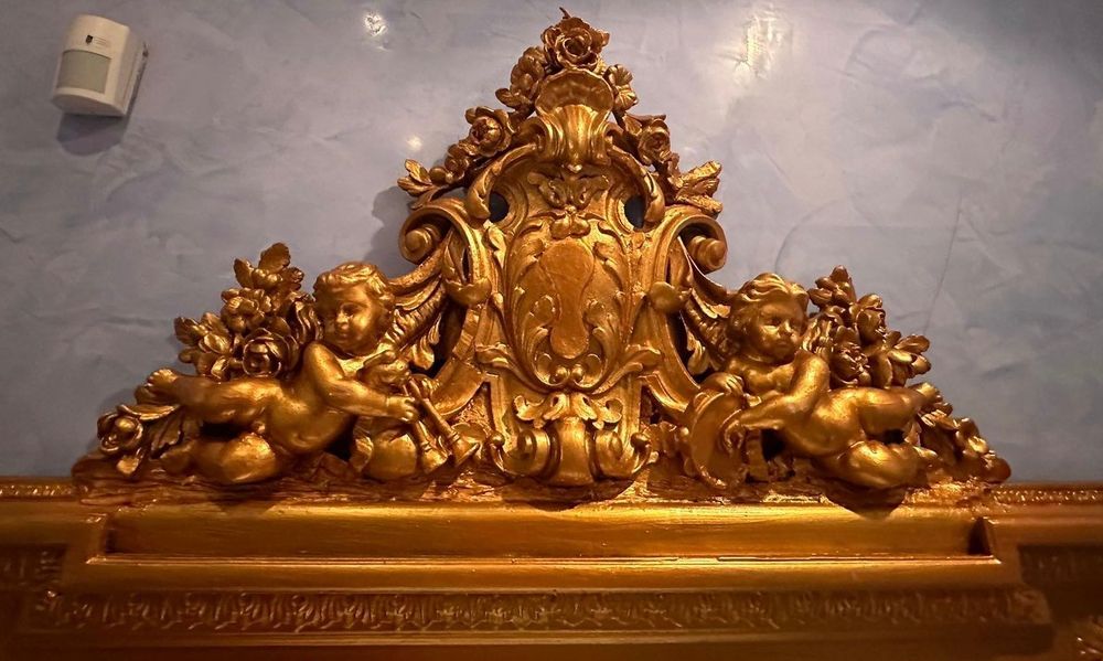 Огледало с конзолна маса, антика, антикварна мебел, бюро, мрамор