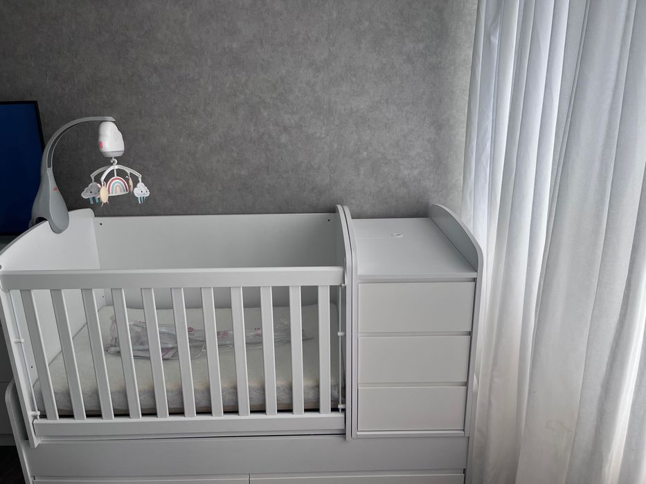 Бебешка кошара Луна бяла 3 в 1