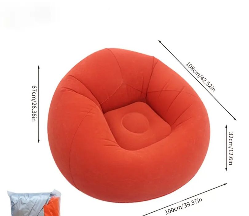 Надувное розовое кресло