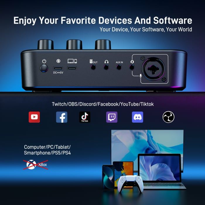 Maono G1  Mixer si placa de sunet PC Gaming sau TikTok..