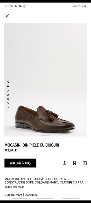 Mocasini Zara Premium din piele nappa cu cucuri