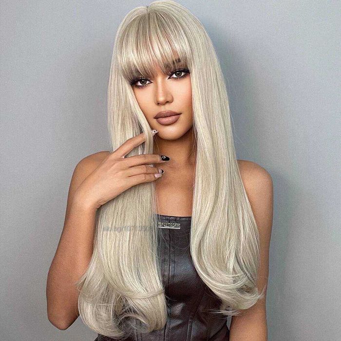 Перлено руса перука с бретон