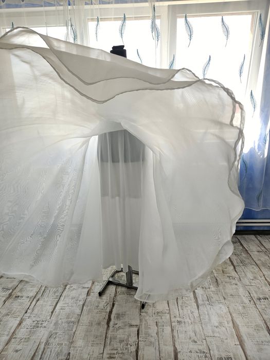 Rochie alba din mătase cununie civila