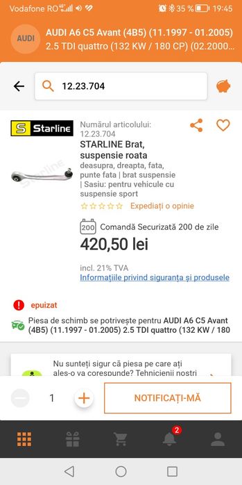 Brate suspensie Audi, Seat, Skoda, Wv