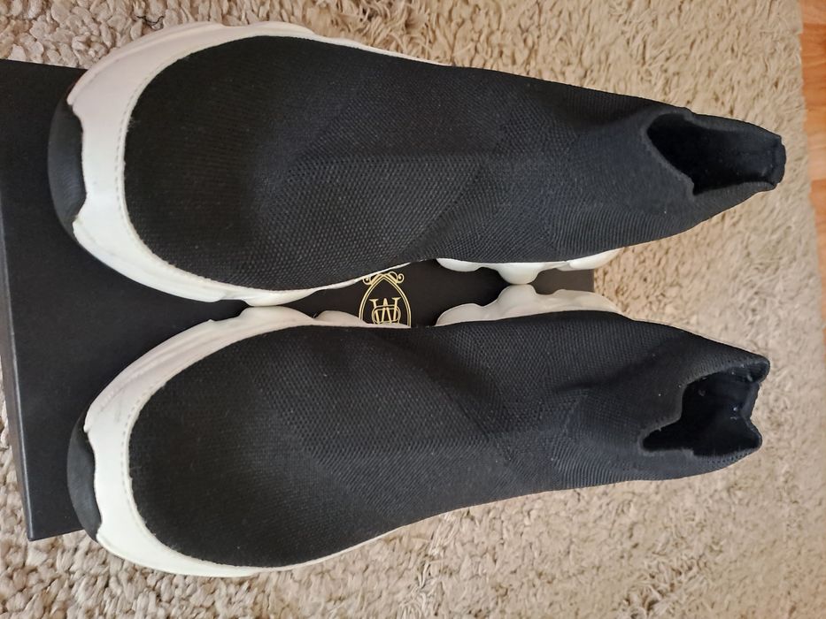 Ghete Zara din textil model Balenciaga