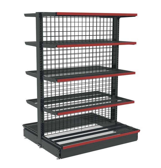 Островни стелажи със стъклени рафтове