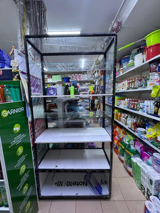 Полка алюминиевая стеклянная